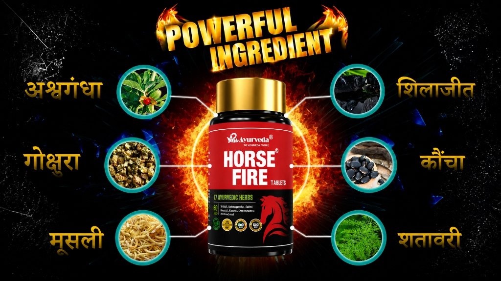 Powerful Ingredients Badge Poster - Horse Fire Tablets